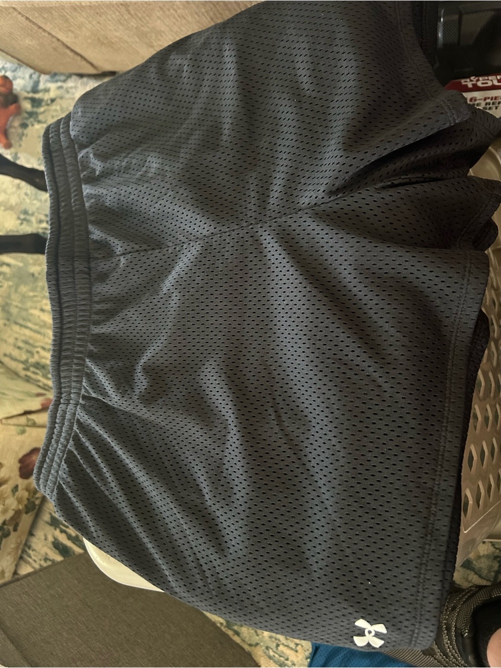 Under Armour Black Mesh Performance Shorts with Branded Waistband